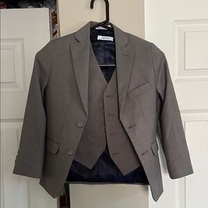 Kids Gray Suit Blazer and Vest Set